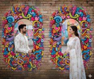 Artistic Doodle Wall Love Frame prompt gemini ai